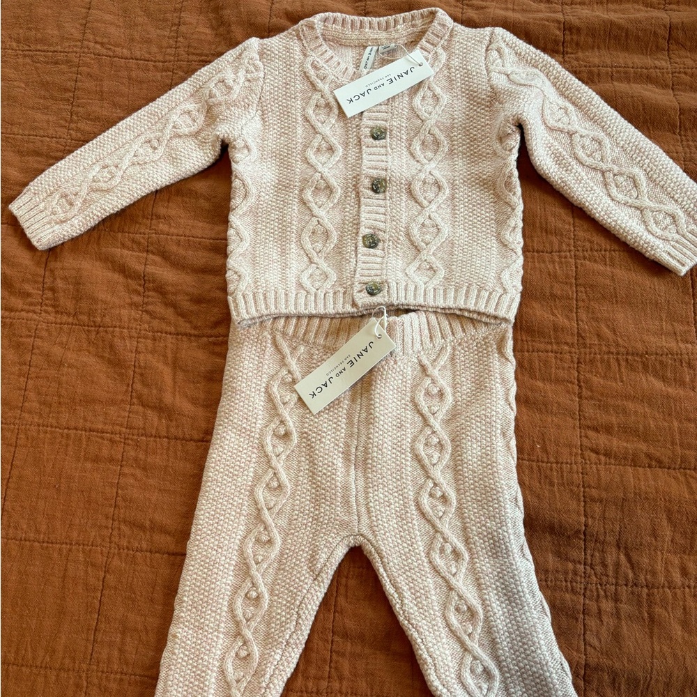 Janie and Jack NWT Matching Cable Knit Set